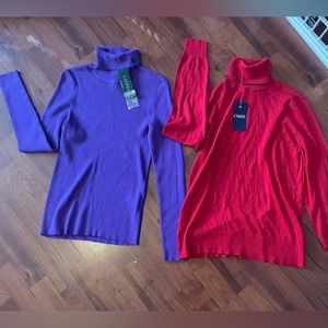 NWT! Ralf Lauren and Chaps long sleeve turtlenecks! Stretchy and comfy!